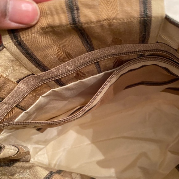 Retro Striped Fabric Bag with Jewel Embellishment - Picture 6 of 7